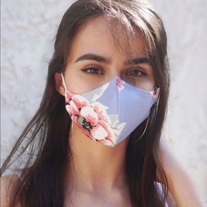 Handmade Blue Rose Face Mask